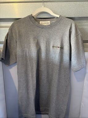 Emporio Armani Men's Heather Gray Short Sleeve Logo Tee